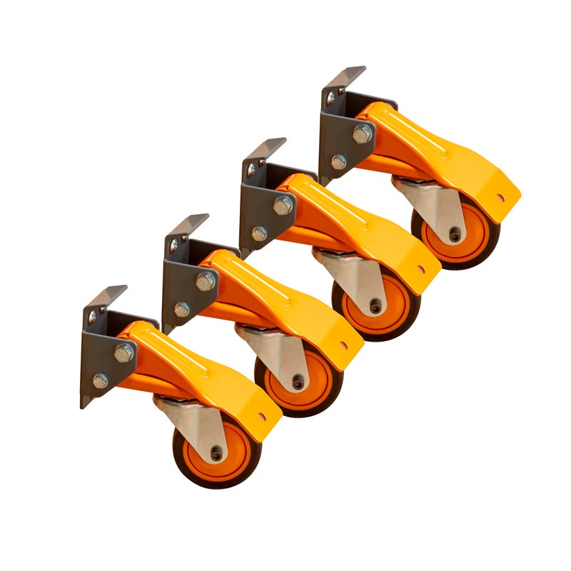 Bora Heavy Duty Workbench 4-Caster Set for Workshop Mobility, Swivel, Locking 155 Pound Non-Marking Rubber 3-inch Wheels, Total Weight Capacity of 620 pounds, Metal Foot Levers for Braking, PM-950 - Image 1